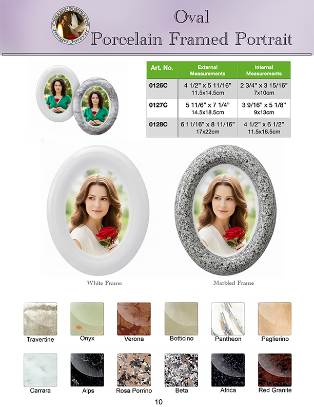 Oval Porcelain Framed Portrait